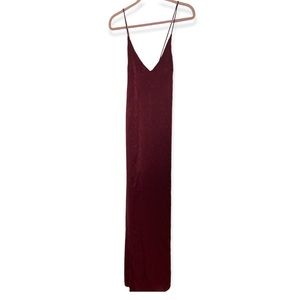 Lulus Burgundy Satin Maxi Formal Dress